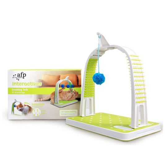 Cat Grooming Arch - Intercative Self Groom Brush + Scratcher Play - All For Paws-0