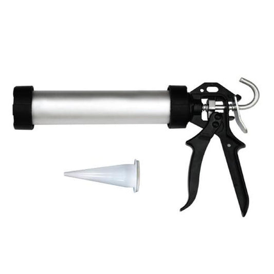Caulking Silicone Sealant Gun - Aluminium Sausage Sealer with Trigger + Tip-0