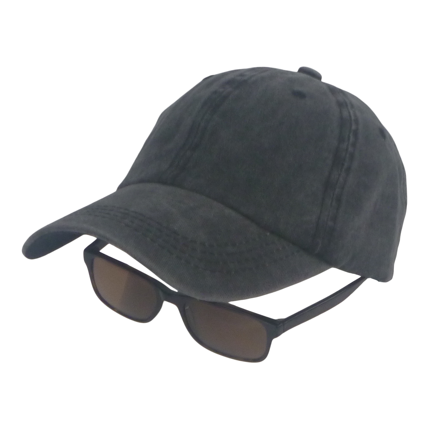 BSTC 6-Panel Baseball Cap, Distressed Cotton, Charcoal-1