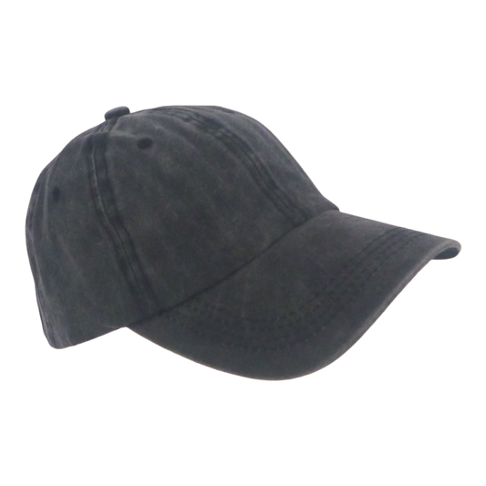 BSTC 6-Panel Baseball Cap, Distressed Cotton, Charcoal-0