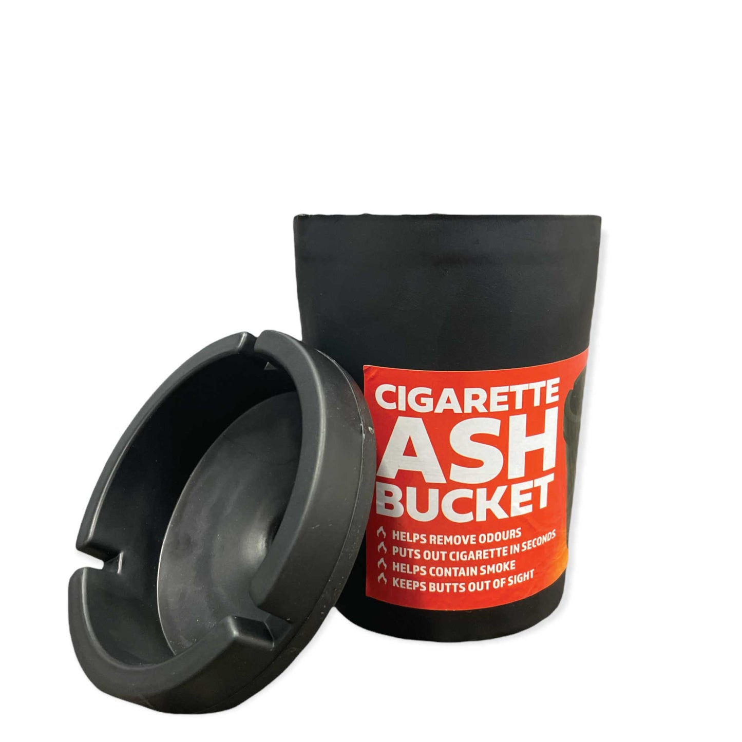 Cigarette Ashtray Bucket Black with Lid Large Tobacco Ash Smoke Car Holder Packs-1