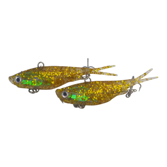 Swimerz 95mm Soft Vibe, Clear Gold, 2 pack-0