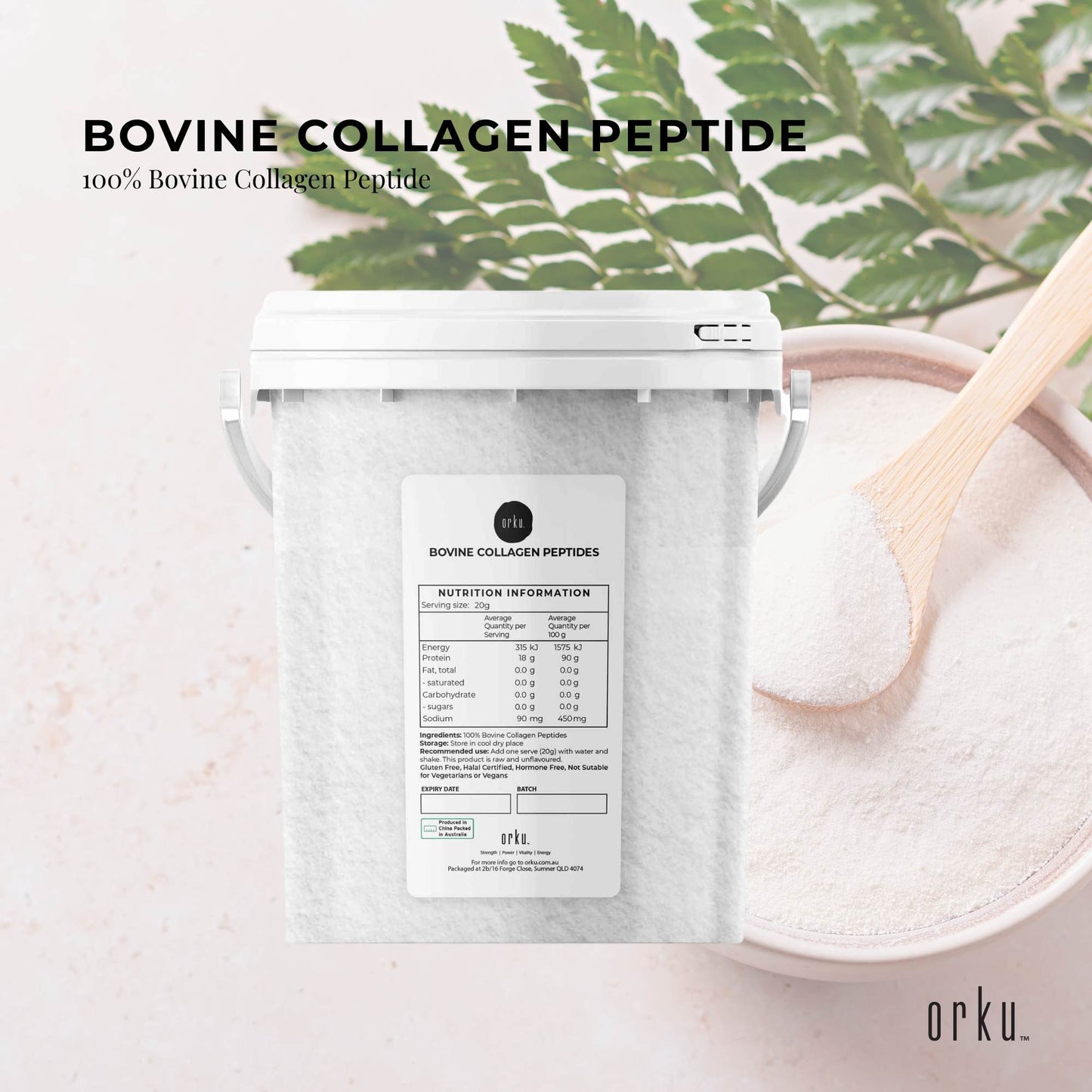 Collagen Powder Tub - Bovine Hydrolysate Protein Peptide Supplement Unflavoured-1