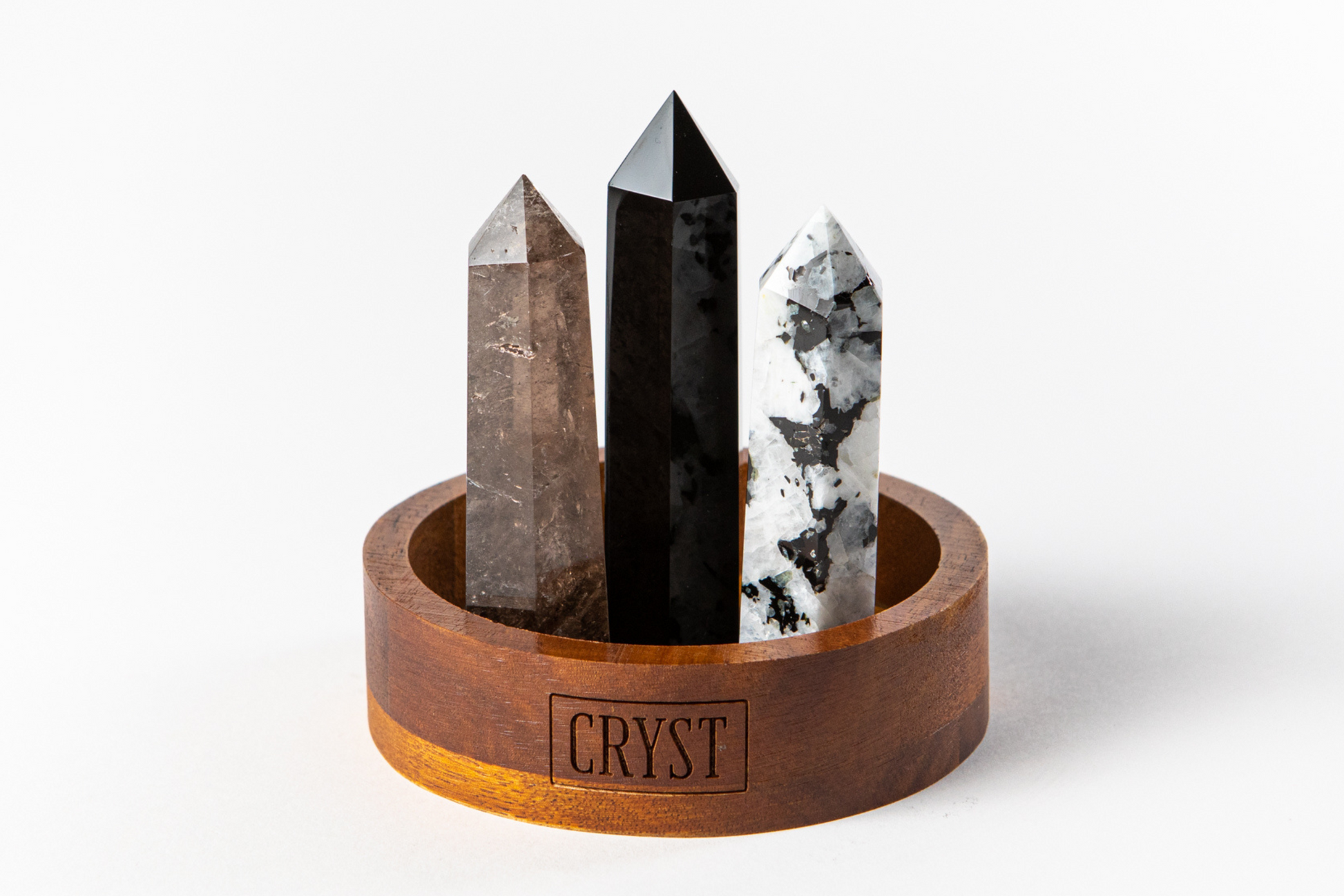 Concentration + Grounding Crystal Trio - Smoky Quartz, Tourmaline Quartz + Hematite-4