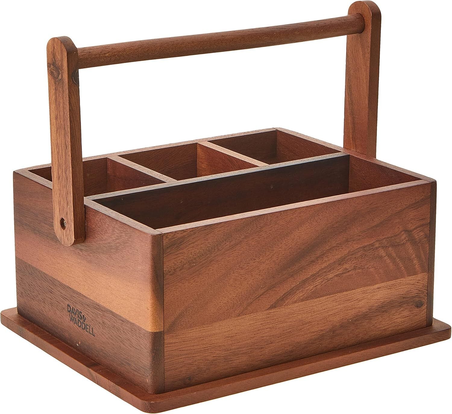 Davis & Waddell Acacia Natural Wood BBQ Barbecue Caddy 27 X22 X12cm-2