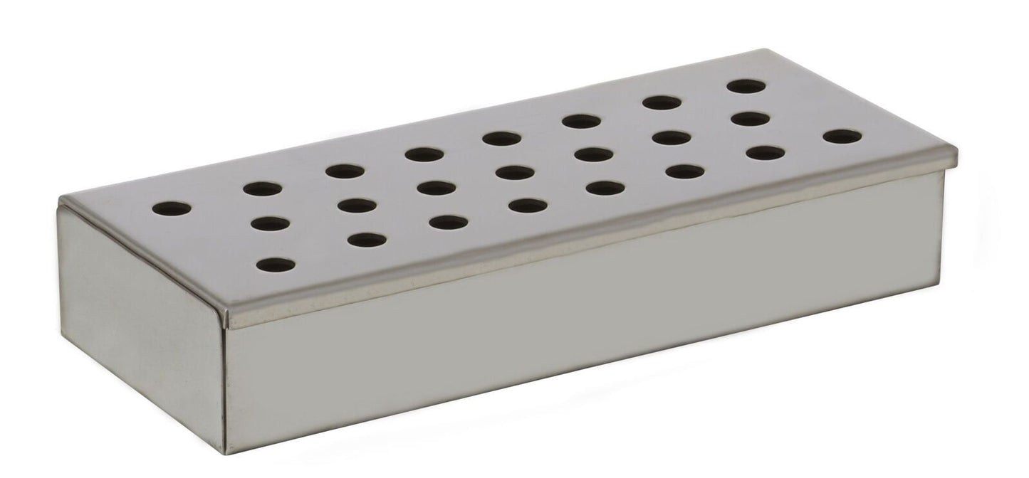 Davis & Waddell Woodchip Smoker Box Stainless Steel 24 X10 X4.5cm-1