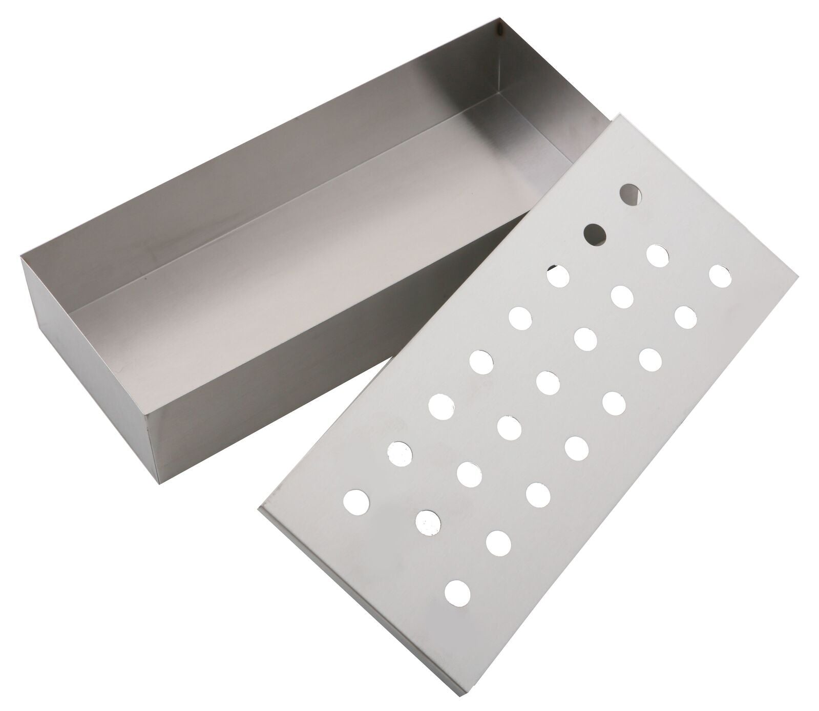 Davis & Waddell Woodchip Smoker Box Stainless Steel 24 X10 X4.5cm-2