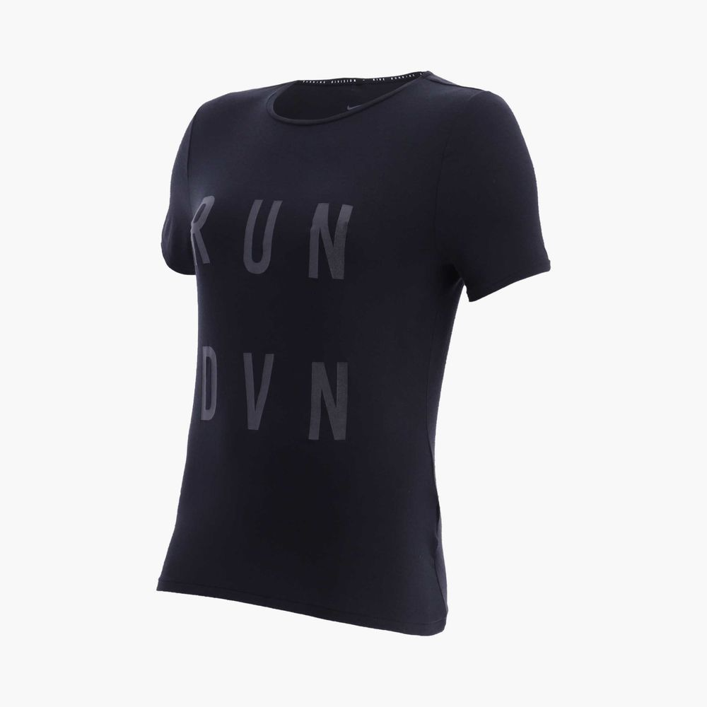 Nike Womens Run Division City Sleek Short Sleeve Top - Black