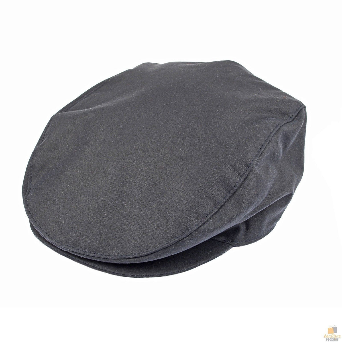 DENTS Halley Stevenson Waxed Cotton Flat Cap Ivy Hat Driving Cabbi Lined - Navy