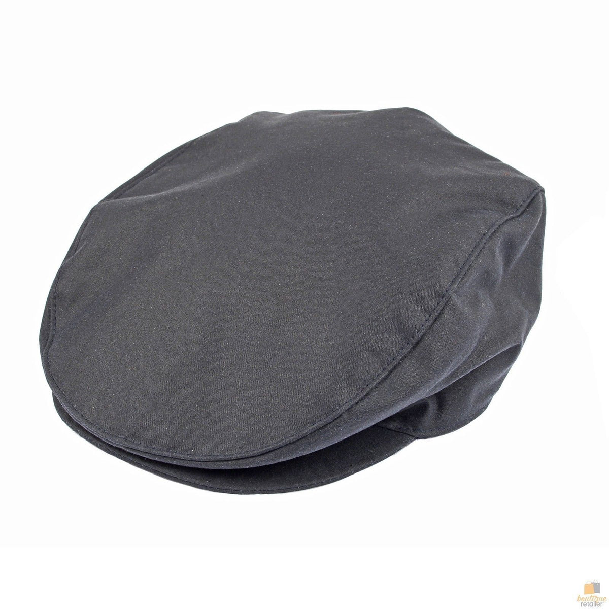 DENTS Halley Stevenson Waxed Cotton Flat Cap Ivy Hat Driving Cabbi Lined - Navy