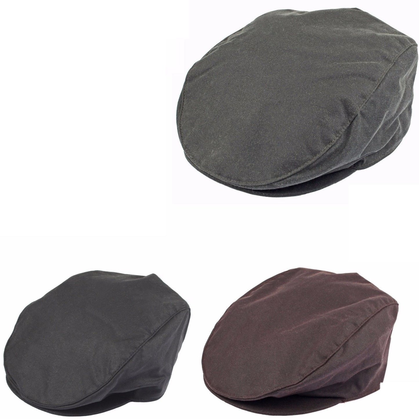 DENTS Halley Stevenson Waxed Cotton Flat Cap Ivy Hat Driving Cabbie 1-2109 Lined-0