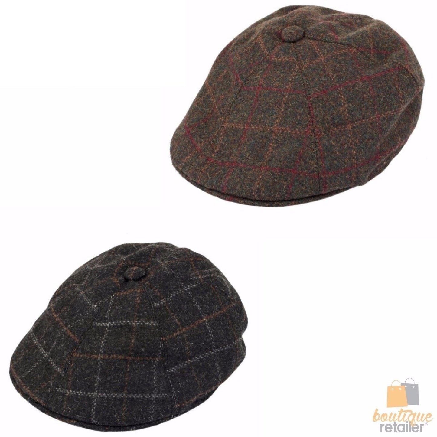 Dents Window Pane Check Driver Cap Driving Cabbie Quilted Satin 1-3037-0