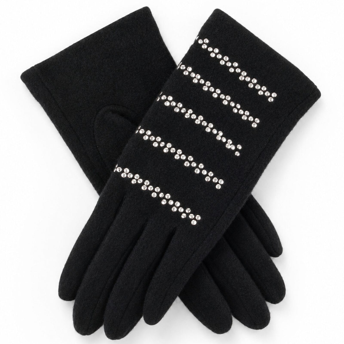 Dents Ladies Wool Blend Knit Gloves One Size Winter Warm Womens - Black