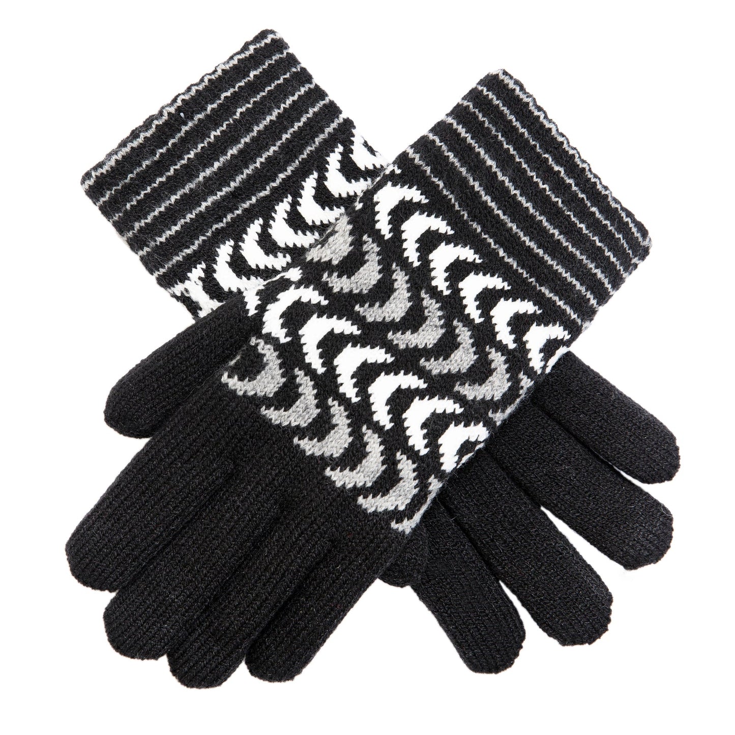 DENTS Ladies Womens Gloves Fleece Lined Warm Chevron Winter Ski-4