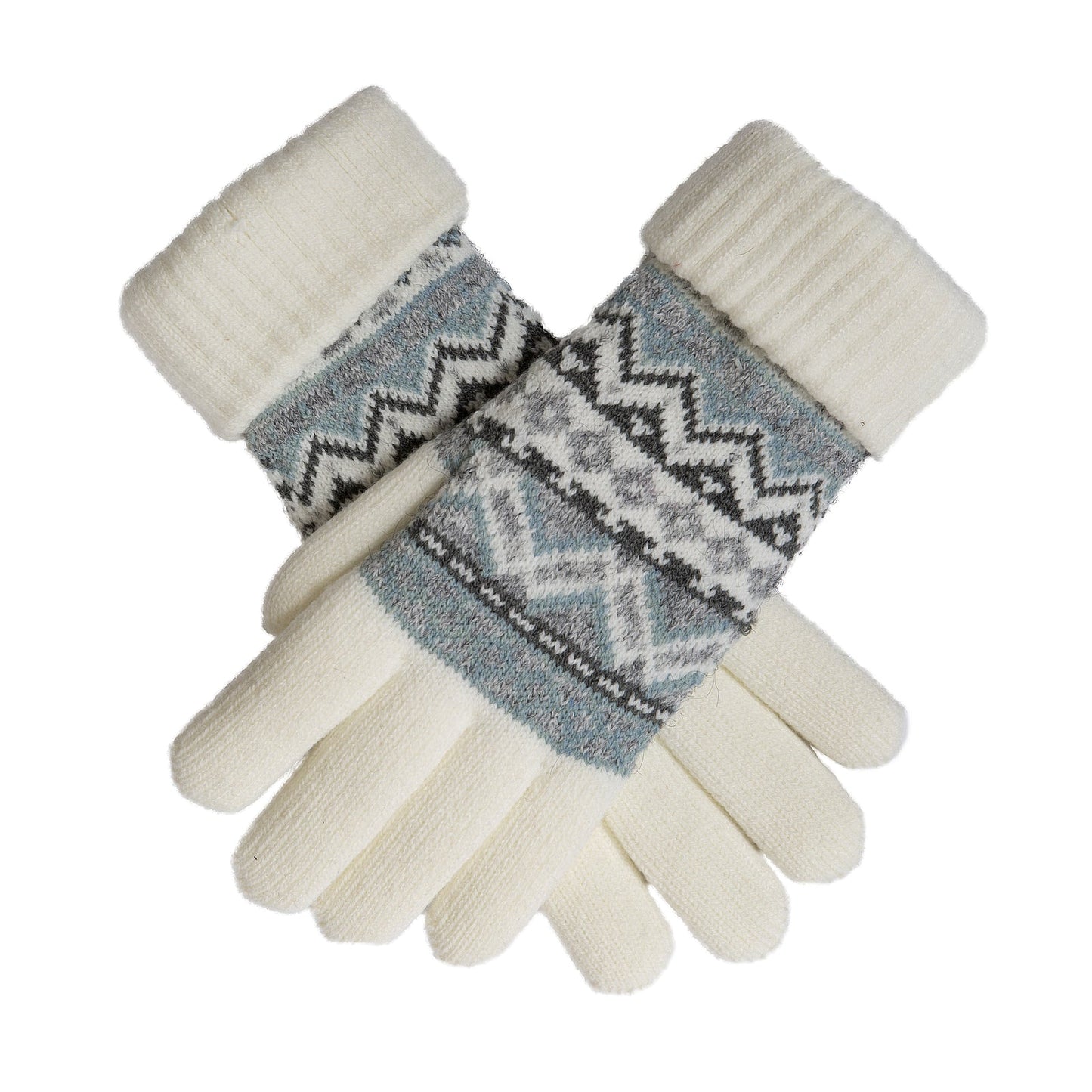 Dents Womens Fair Isle Knitted Gloves Warm Winter Premium Knit-2