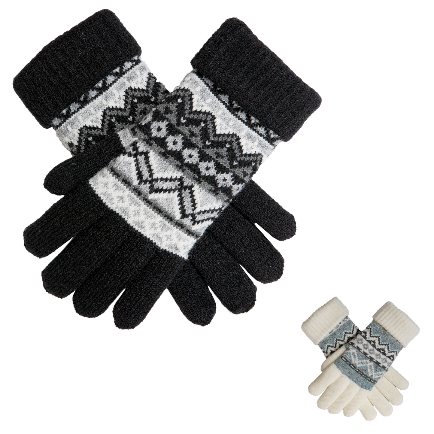 Dents Womens Fair Isle Knitted Gloves Warm Winter Premium Knit-1