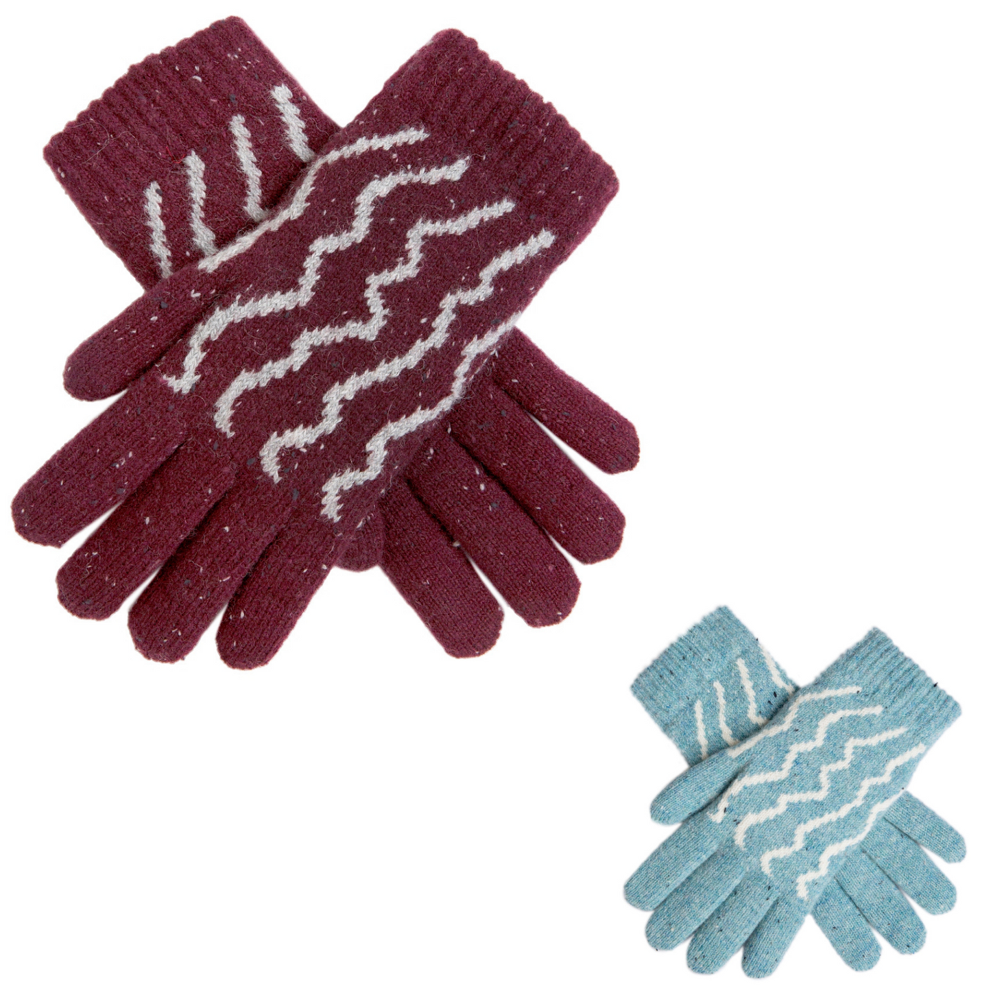 Dents Premium Womens Striped Knitted Gloves Warm Winter Knitted Pattern-0