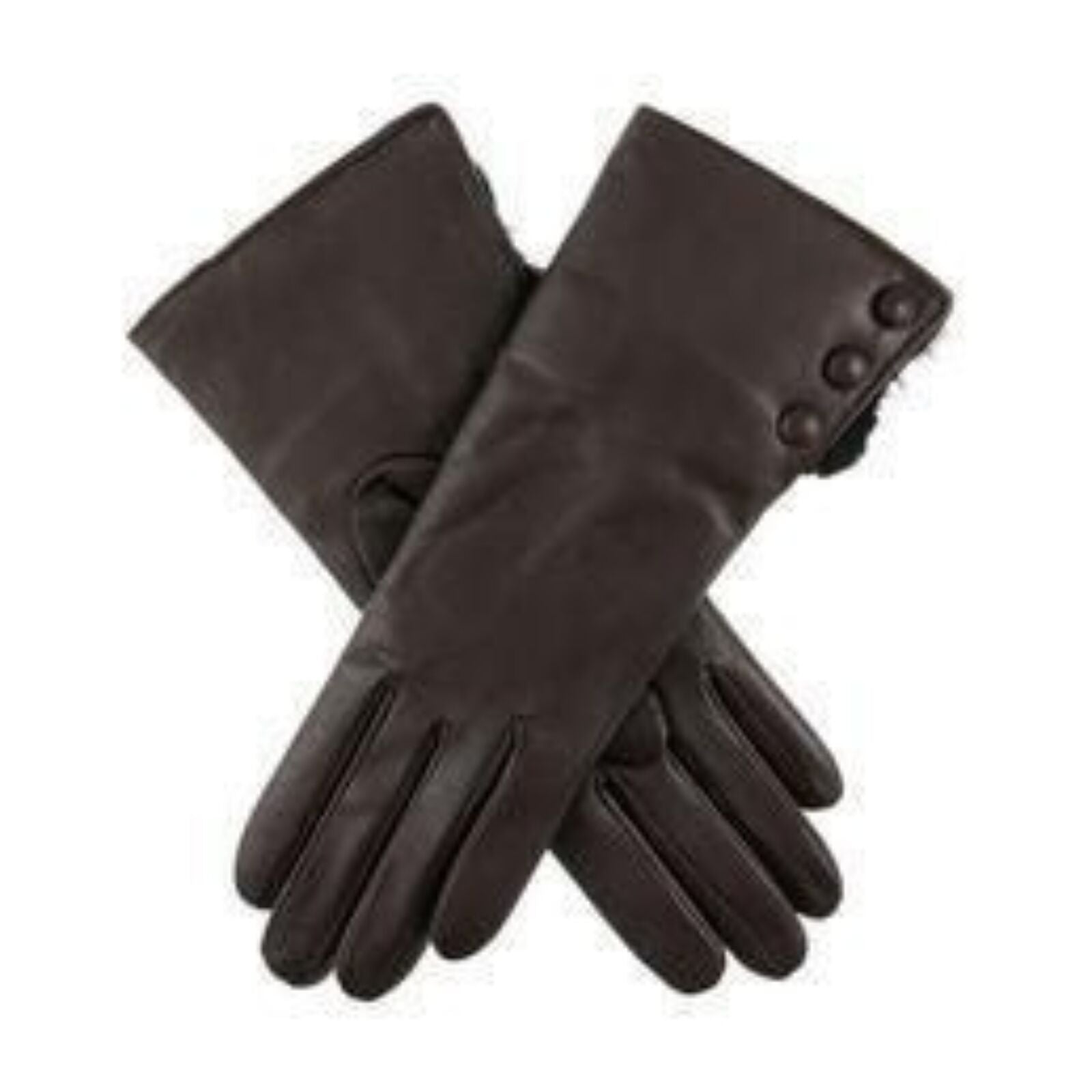DENTS Sophie Womens Leather Gloves w Rabbit Fur Cuffs Wool Lined Ladies  - Mocca-0