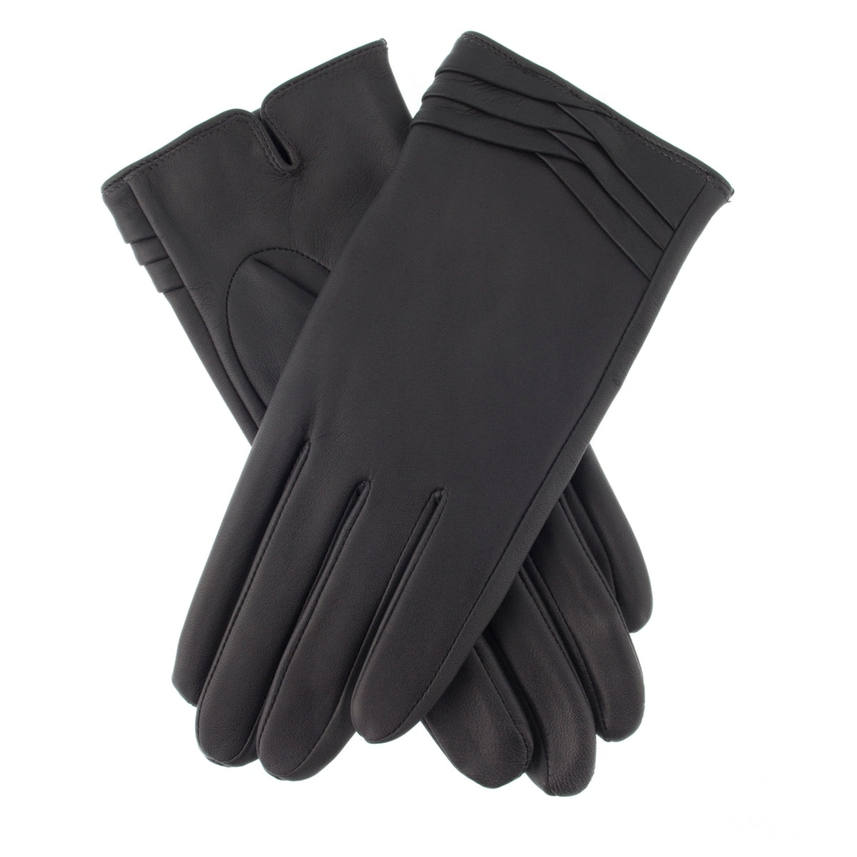 Dents Womens Ladies Katrina Detail Folded Cuff Warm Winter Soft Gloves - Black-3