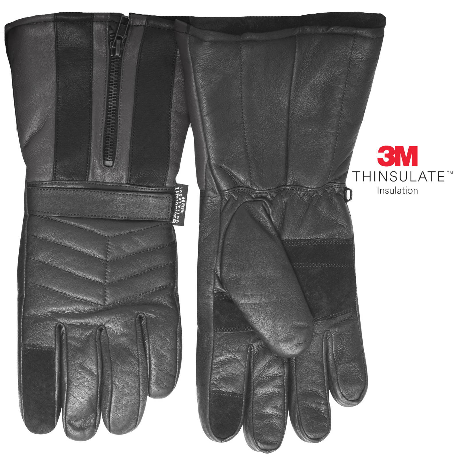 3M Winter Motorbike Bike Waterproof Gloves Leather Motor Bicycle Motorcycle - Black-1