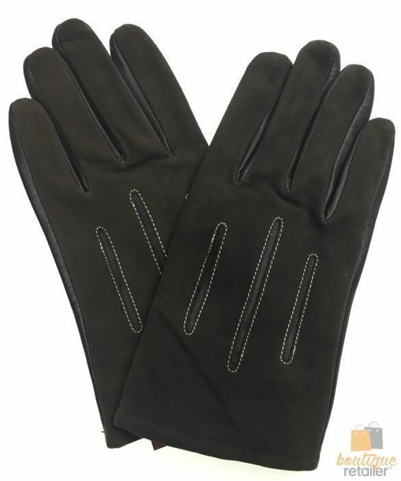 DENTS Mens Sheepskin Leather Gloves with Acrylic Lining Warm Winter - Brown-3