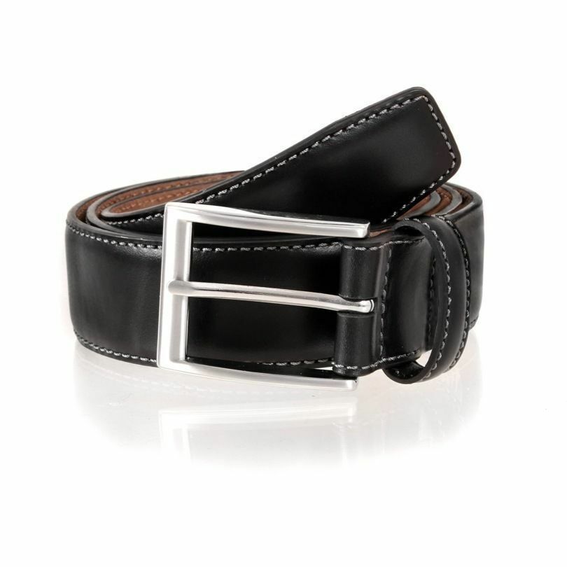 Dents Premium Quality Leather Belt Full Grain Classic Genuine -  Black - Large (37"-39")-1