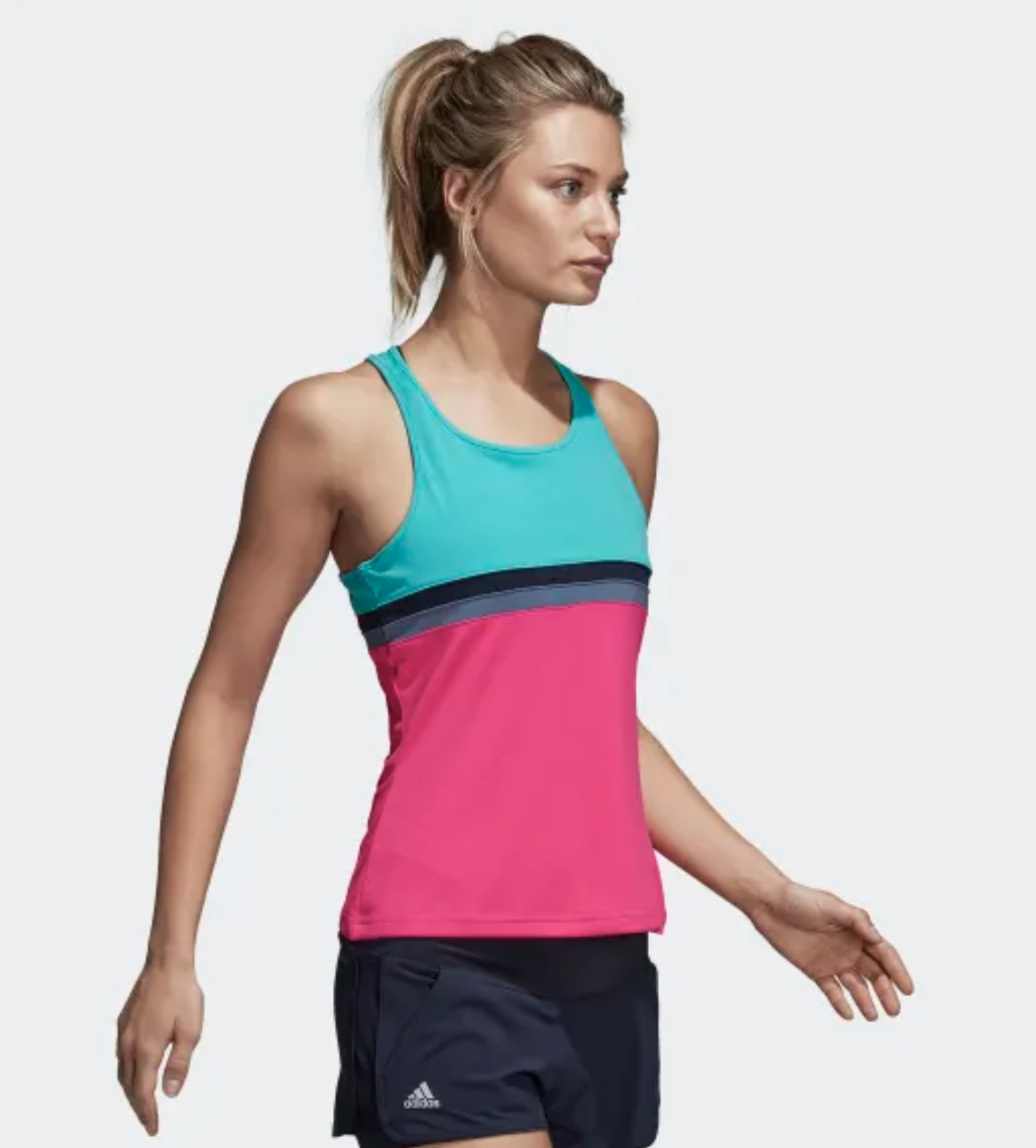 Adidas Womens Club Sleeveless Tank Top Climalite Tennis Sport - Hi-Res Aqua-4