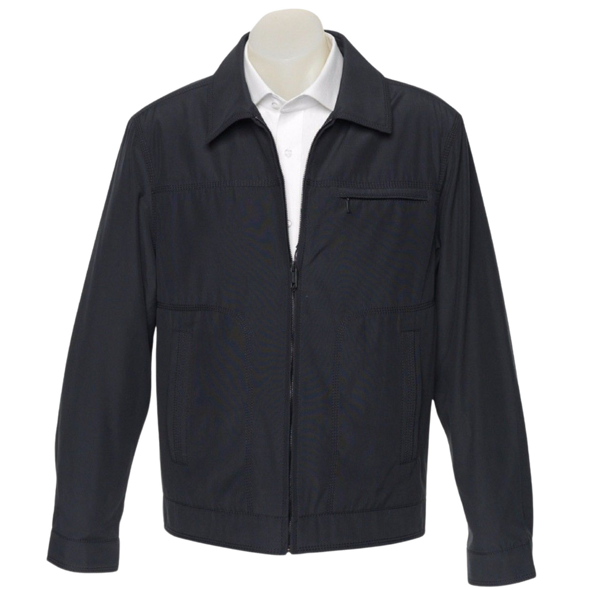Sam Mens Full Zip Lined Jacket Blazer Cotton Polyester Winter Warm Coat - Black