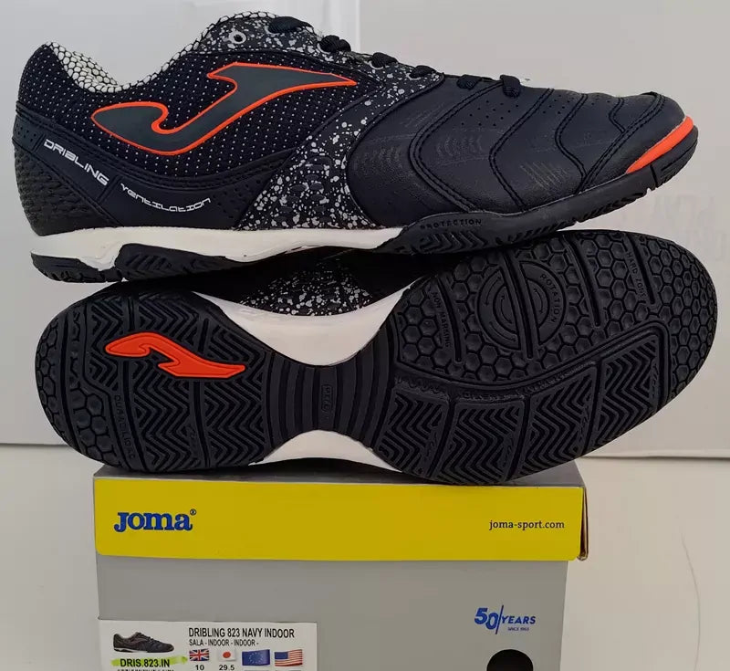 Joma Dribling 823 Indoor Futsal Shoes Football Soccer Boots in Navy
