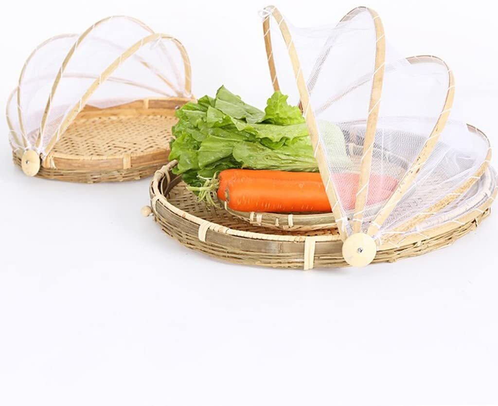 Davis & Waddell Collapsible Mesh Food Cover with Bamboo Tray