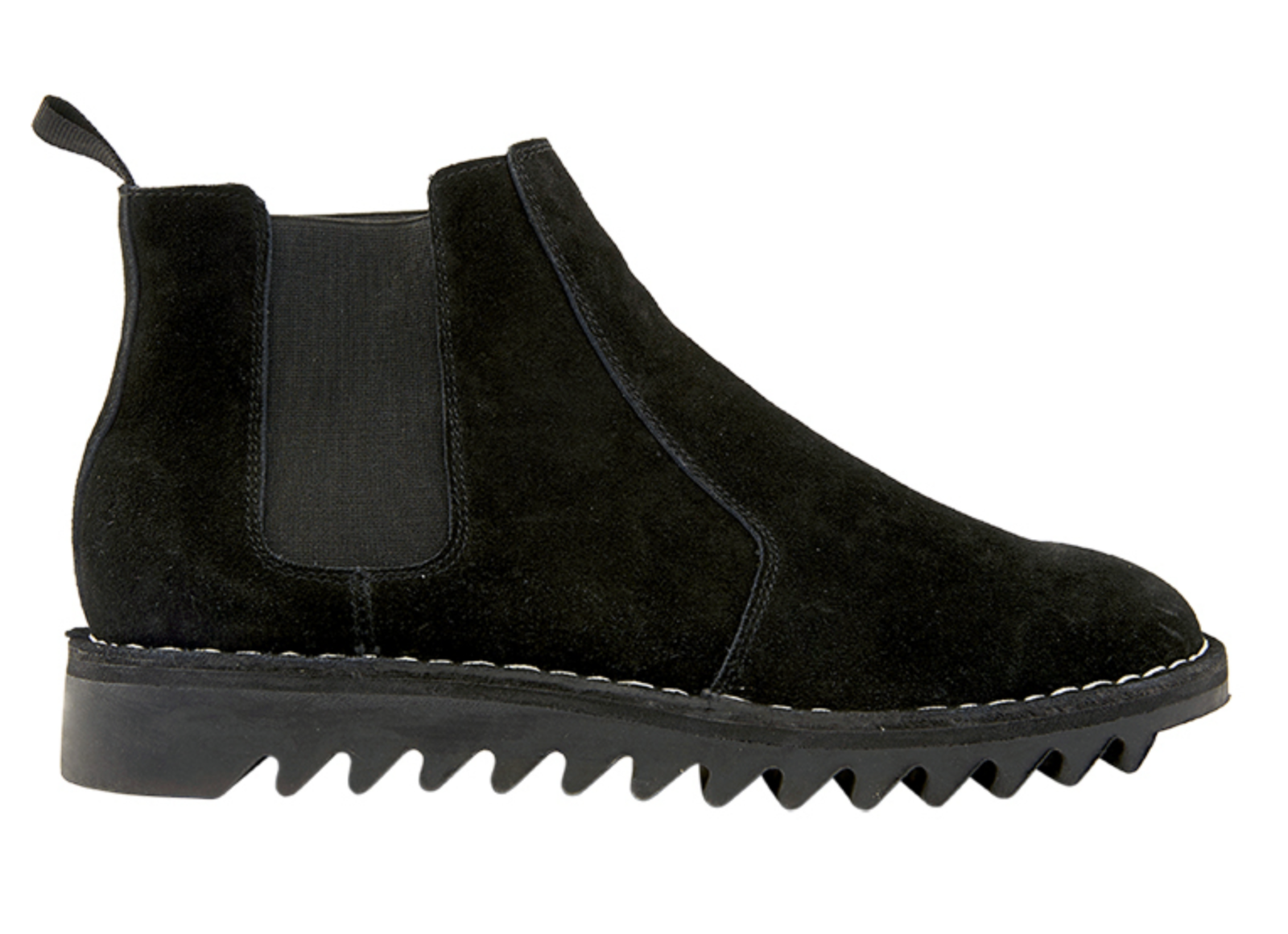 Ripple Sole Mens Ducatti Chelsea Suede Desert Boots Shoes Slip On - Black-5