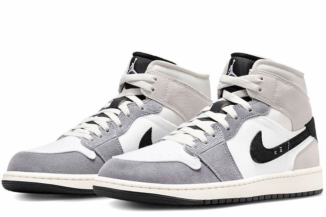 Nike Air Jordan 1 Mid Top SE Craft Shoes Sneakers - Cement Grey/Black - US 7-1