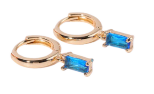Dangling earring - light blue stone – Tarnish Proof Jewellery-0
