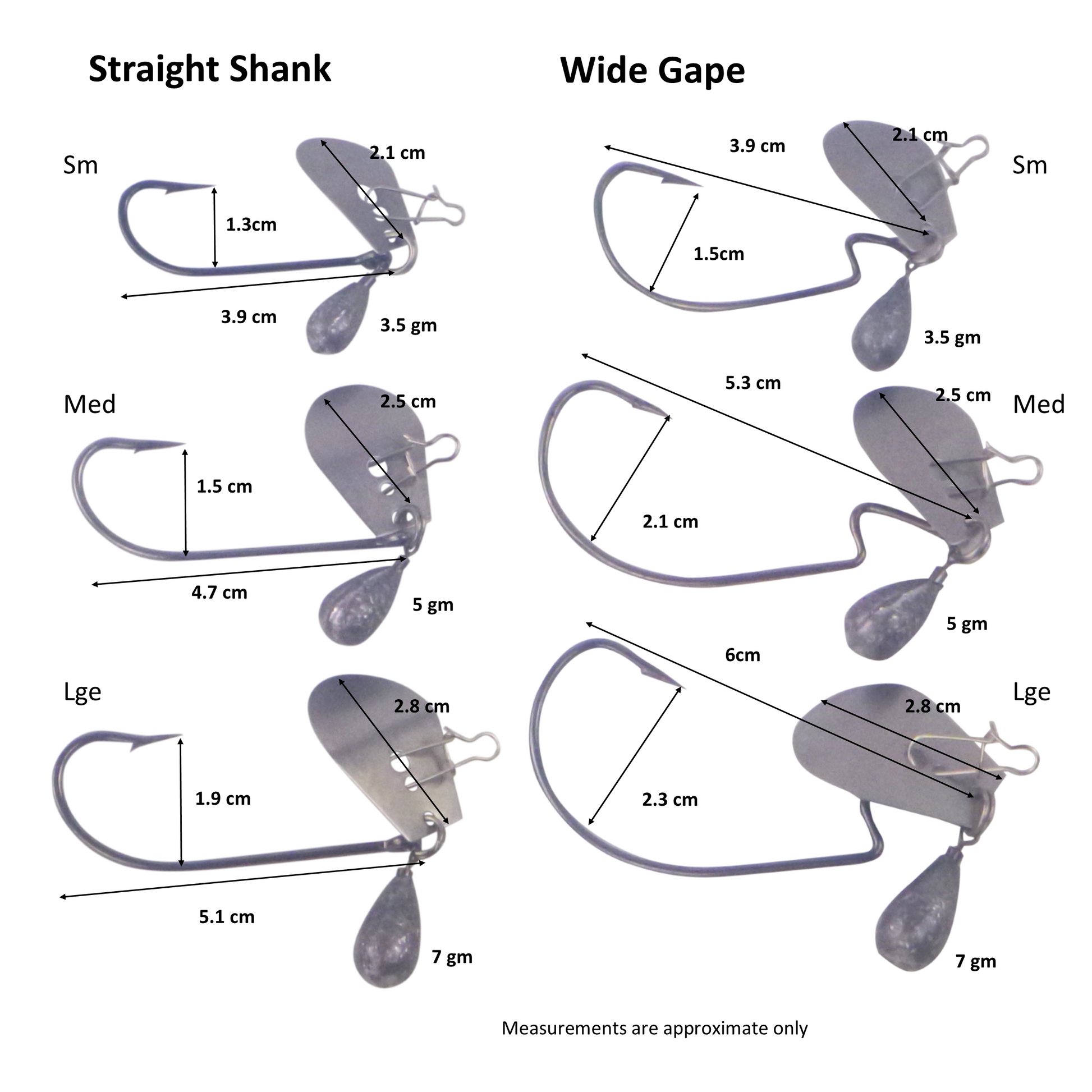 Dekoi Blade Jig Head, Wide Gape, Size Small, 3 pack-2