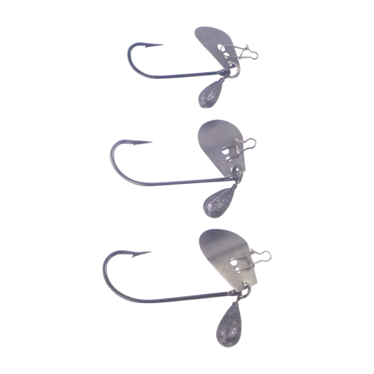 Dekoi Blade Jig Head, Straight Shank, Size Medium, 3 pack-0