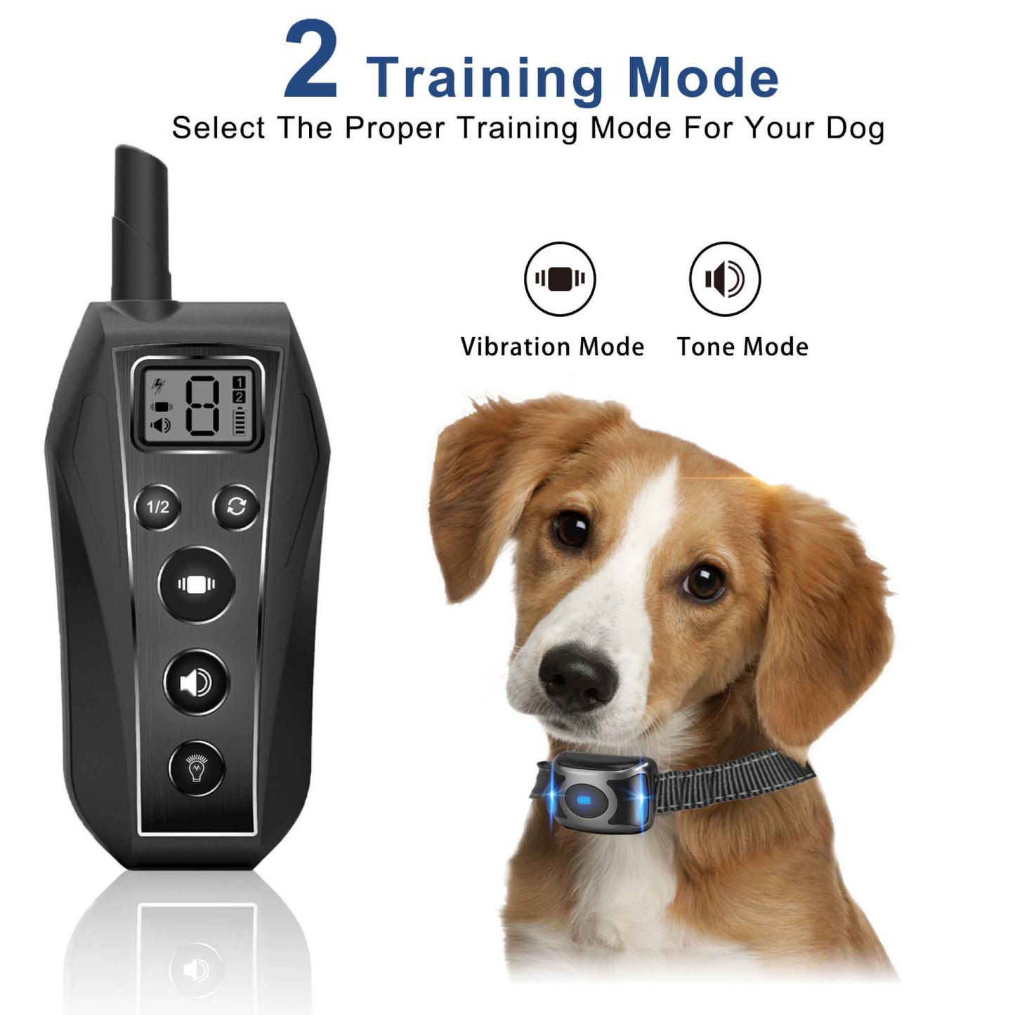 Dog Bark Collar - 2x 600m Range Receivers Vibration IPX7 Waterproof Training Aid-3
