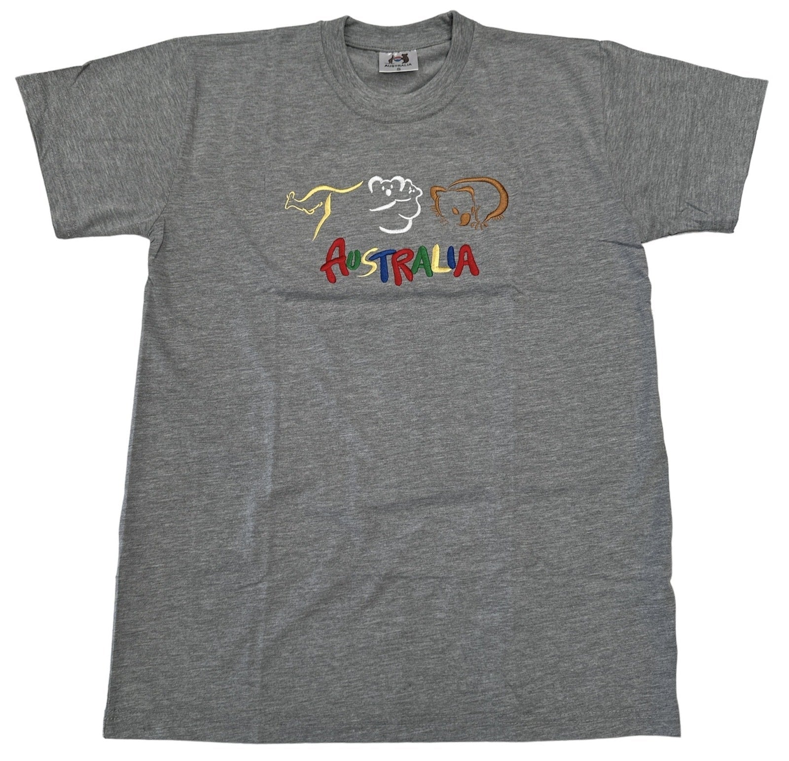 Adult Australia T Shirt Kangaroo Koala 100% Cotton Souvenir Tee Top - Grey-1