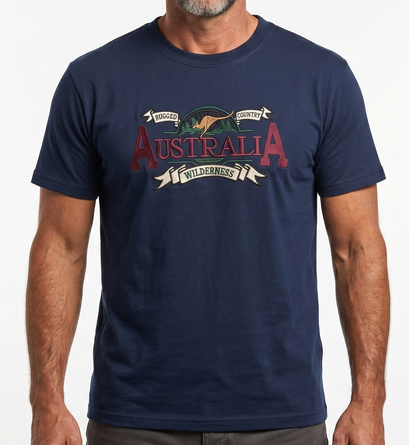 Adult Australian Souvenir T Shirt - Navy Blue (Cotton Blend Tee Top)-1