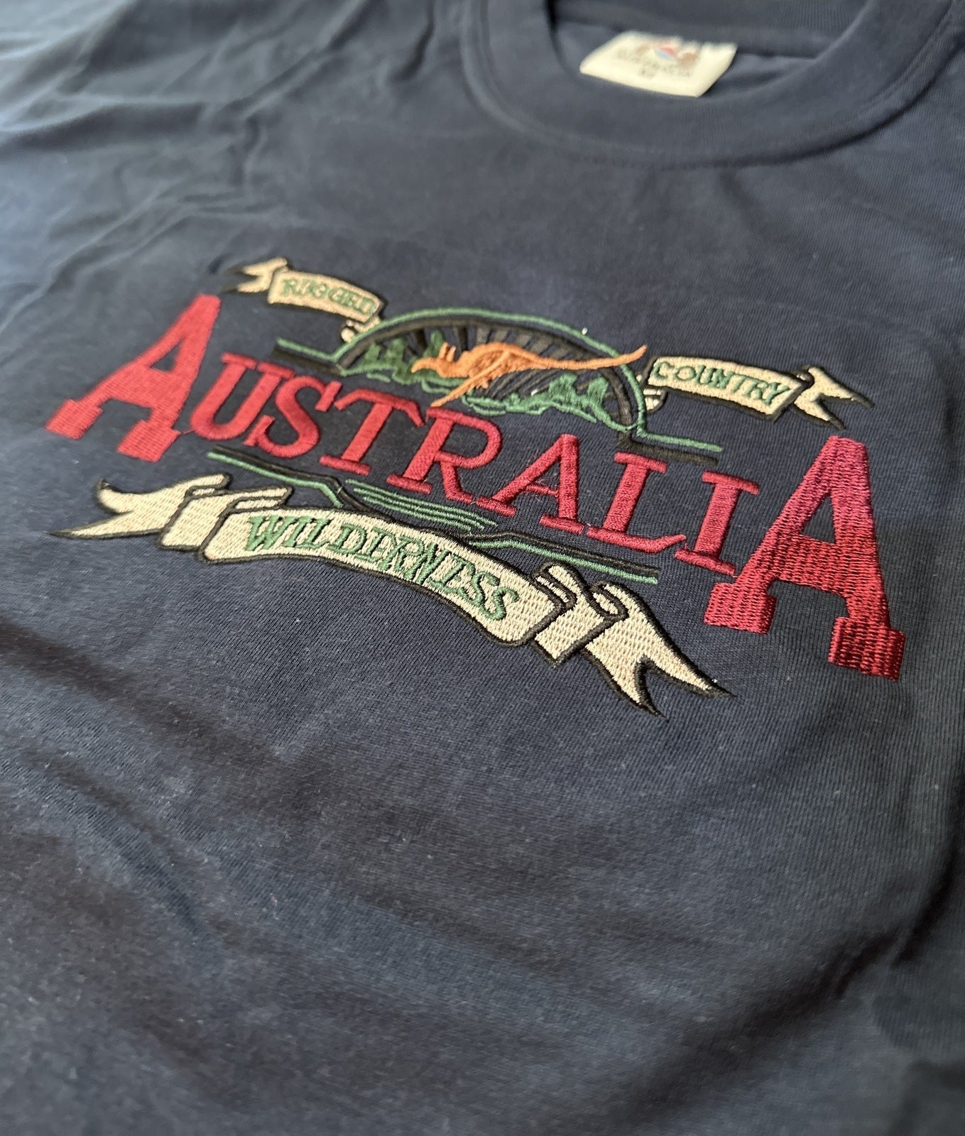 Mens Australia Wilderness T Shirt Souvenir Tee Top 100% Cotton - Navy Blue-3