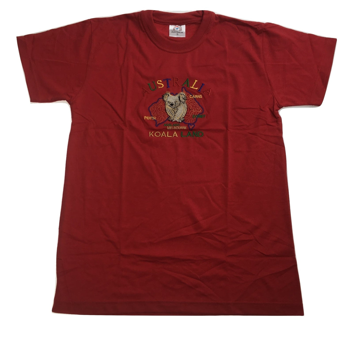 Adult Australia Koala Land T Shirt 100% Cotton Souvenir Tee Top - Red-1