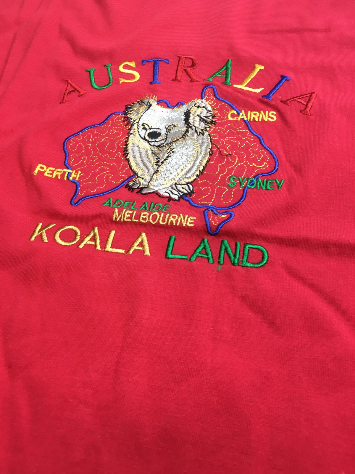 Adult Australia Koala Land T Shirt 100% Cotton Souvenir Tee Top - Red-3
