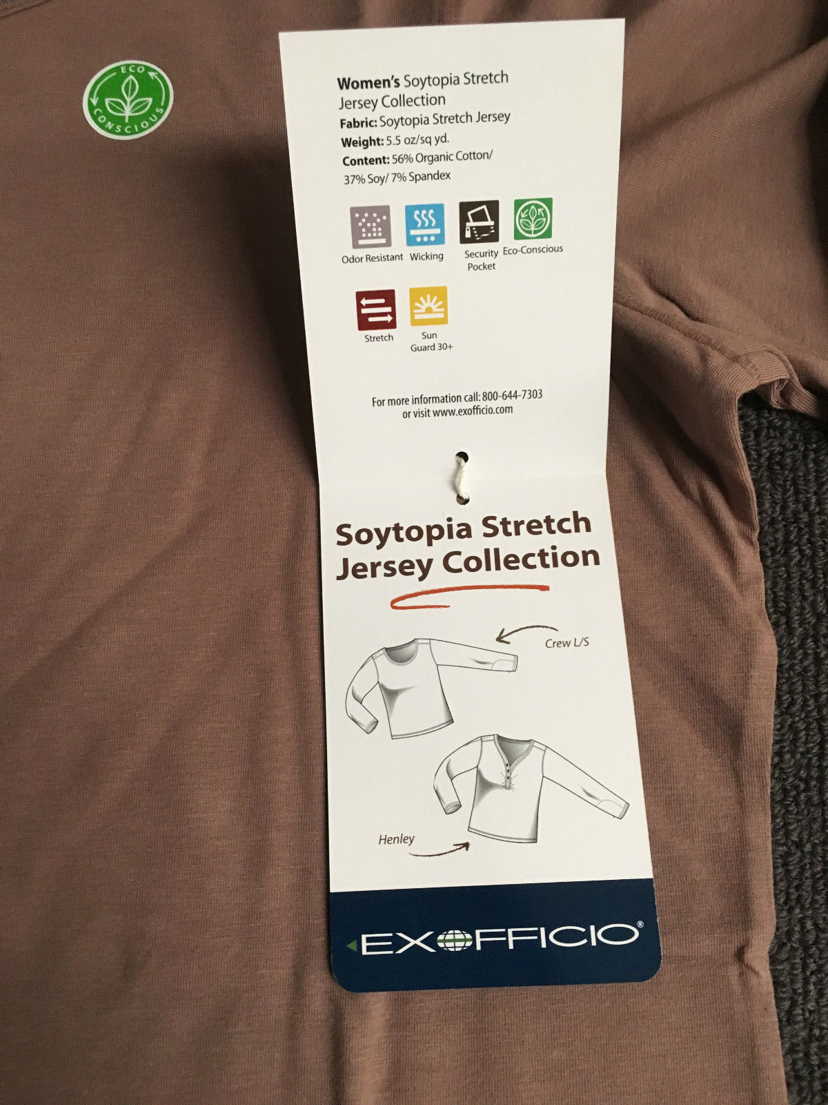ExOfficio Soytopia Long Sleeve Crew Shirt Top T-Shirt Tee Jumper 2011-0882-4