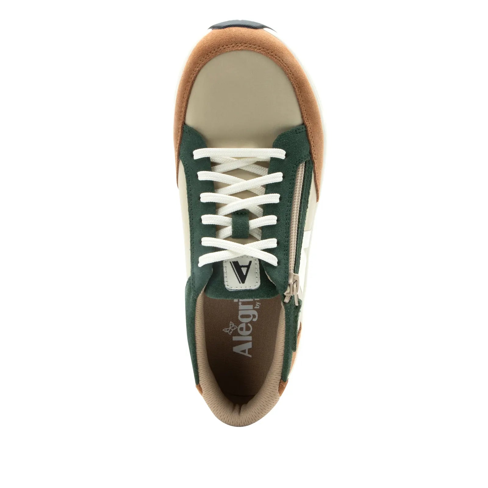 Alegria Womens Sneakers Eazeer Black Out Vegan Leather Shoes w/ Zip in Nomad-4