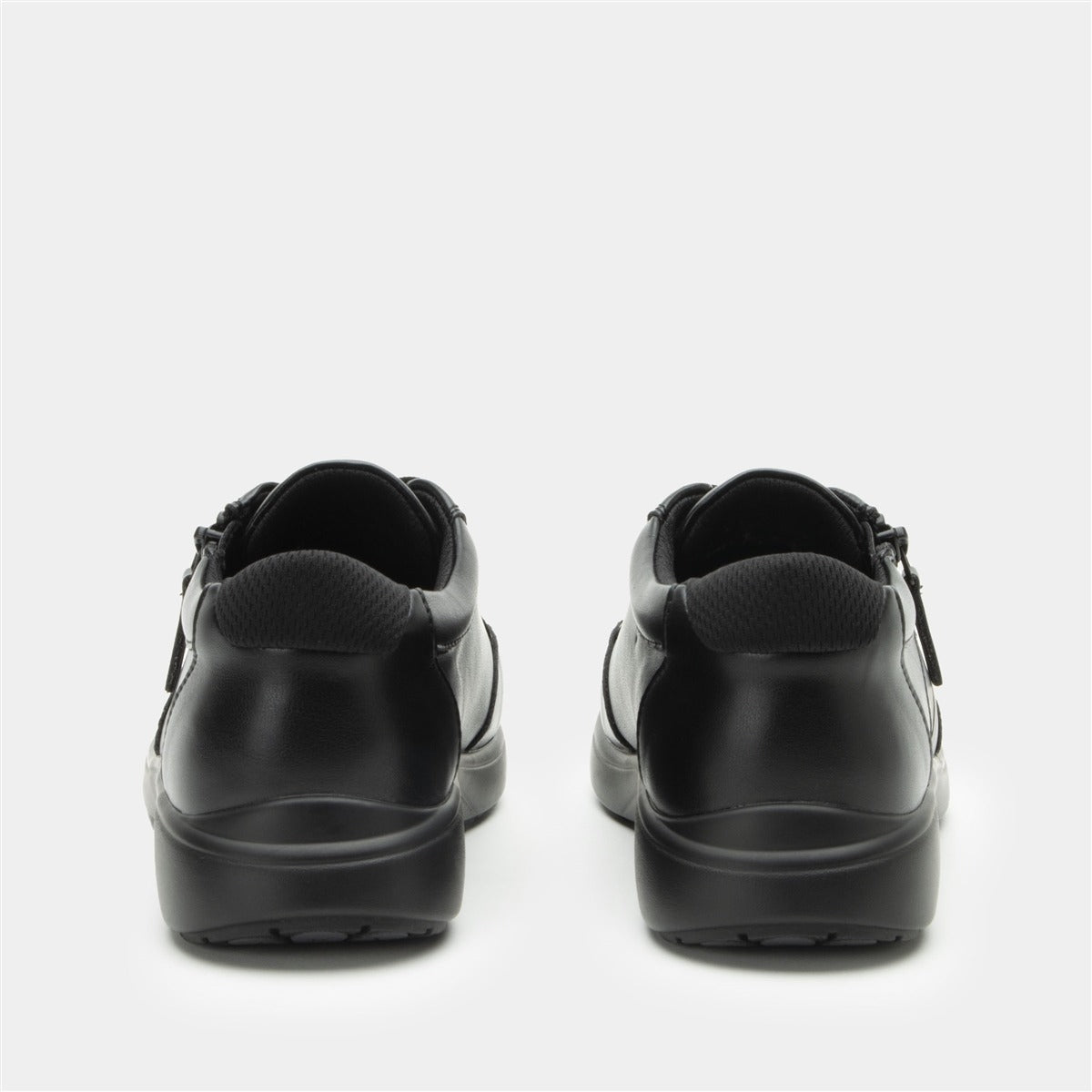 Alegria Womens Sneakers Eazeer Black Out Vegan Leather Shoes w/ Zip in Black-4