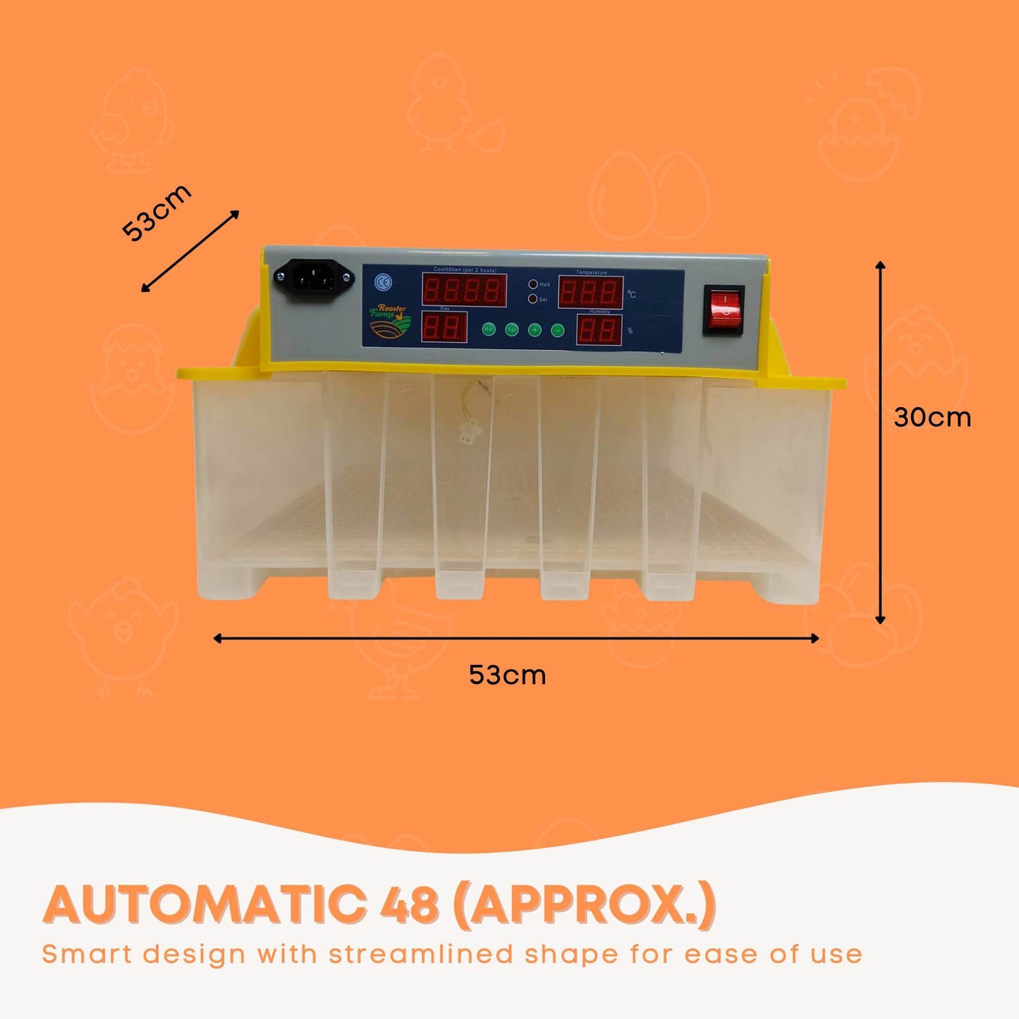 Electric 48 Egg Incubator + Accessories Hatching Eggs Chicken Quail Duck-3