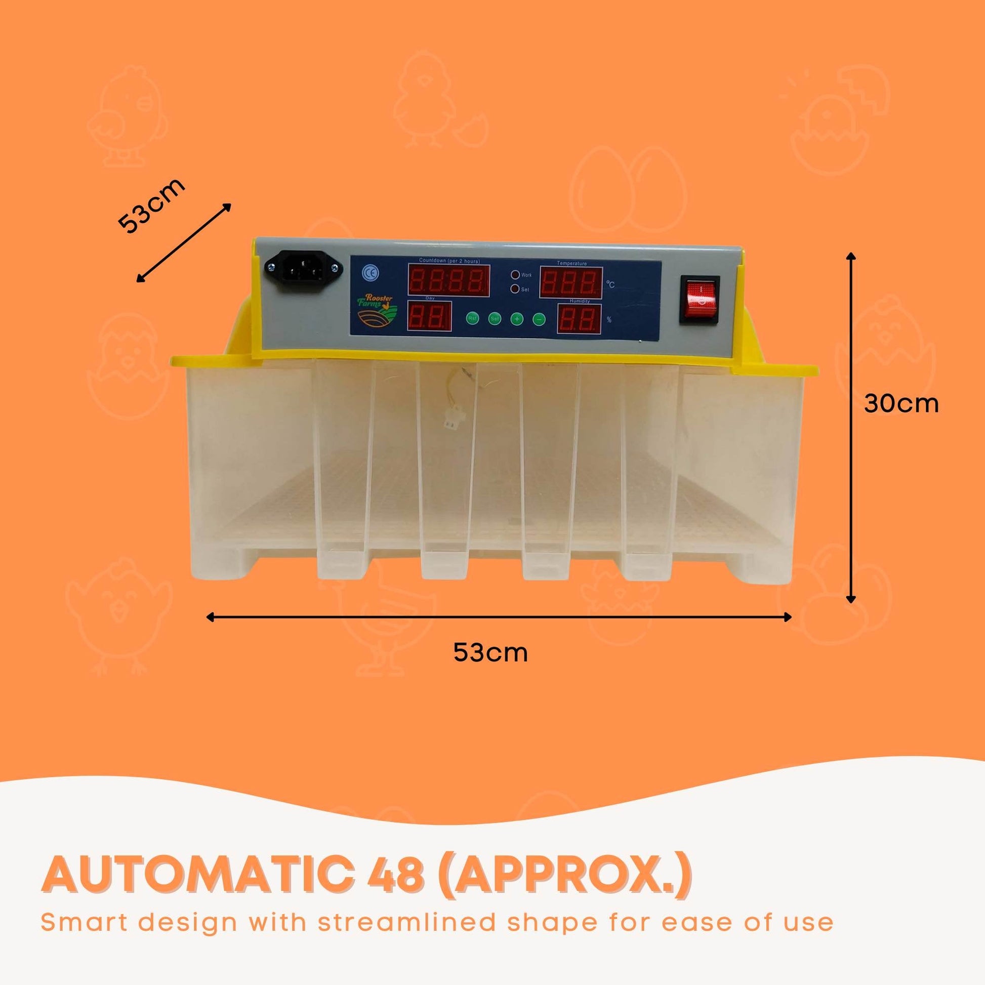 Electric 48 Egg Incubator + Accessories Hatching Eggs Chicken Quail Duck-3