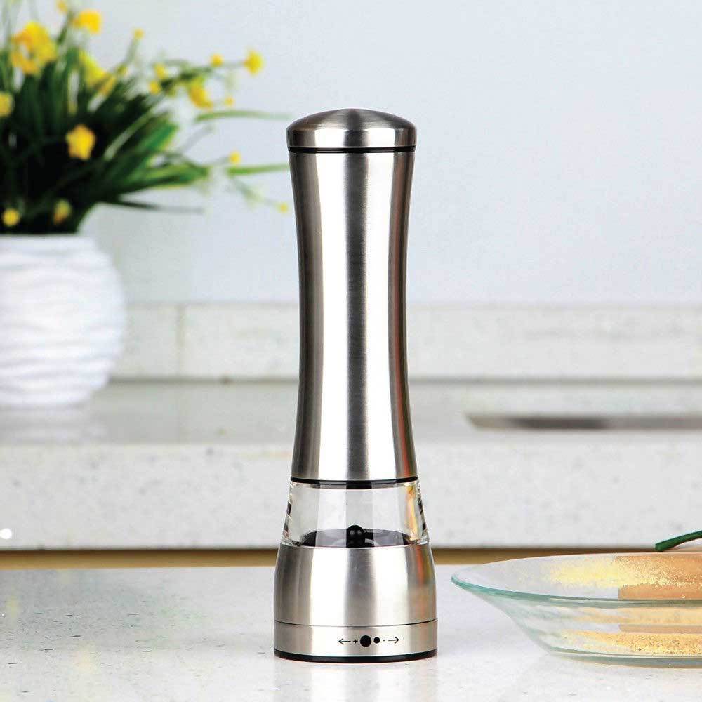 Electric Battery Salt or Pepper Grinder Adjustable Shakers Automatic Stainless Mill-2