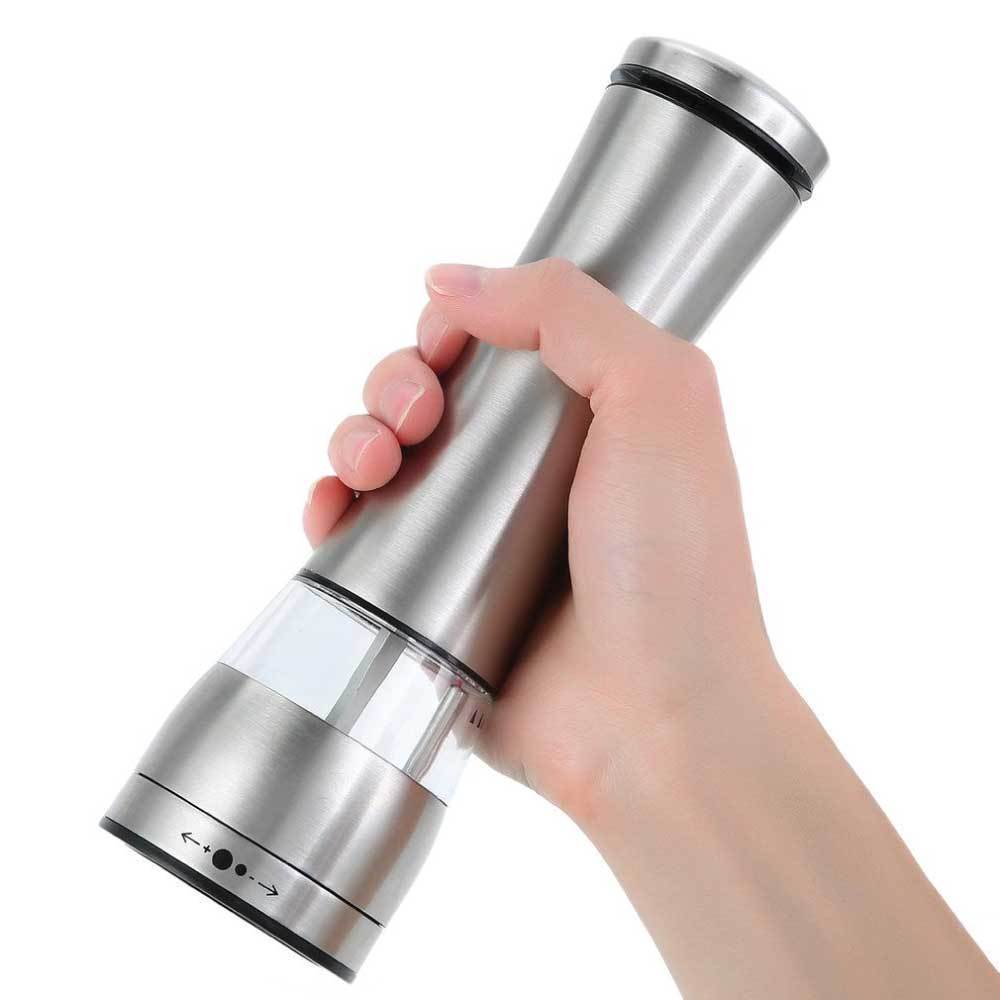 Electric Battery Salt or Pepper Grinder Adjustable Shakers Automatic Stainless Mill-3