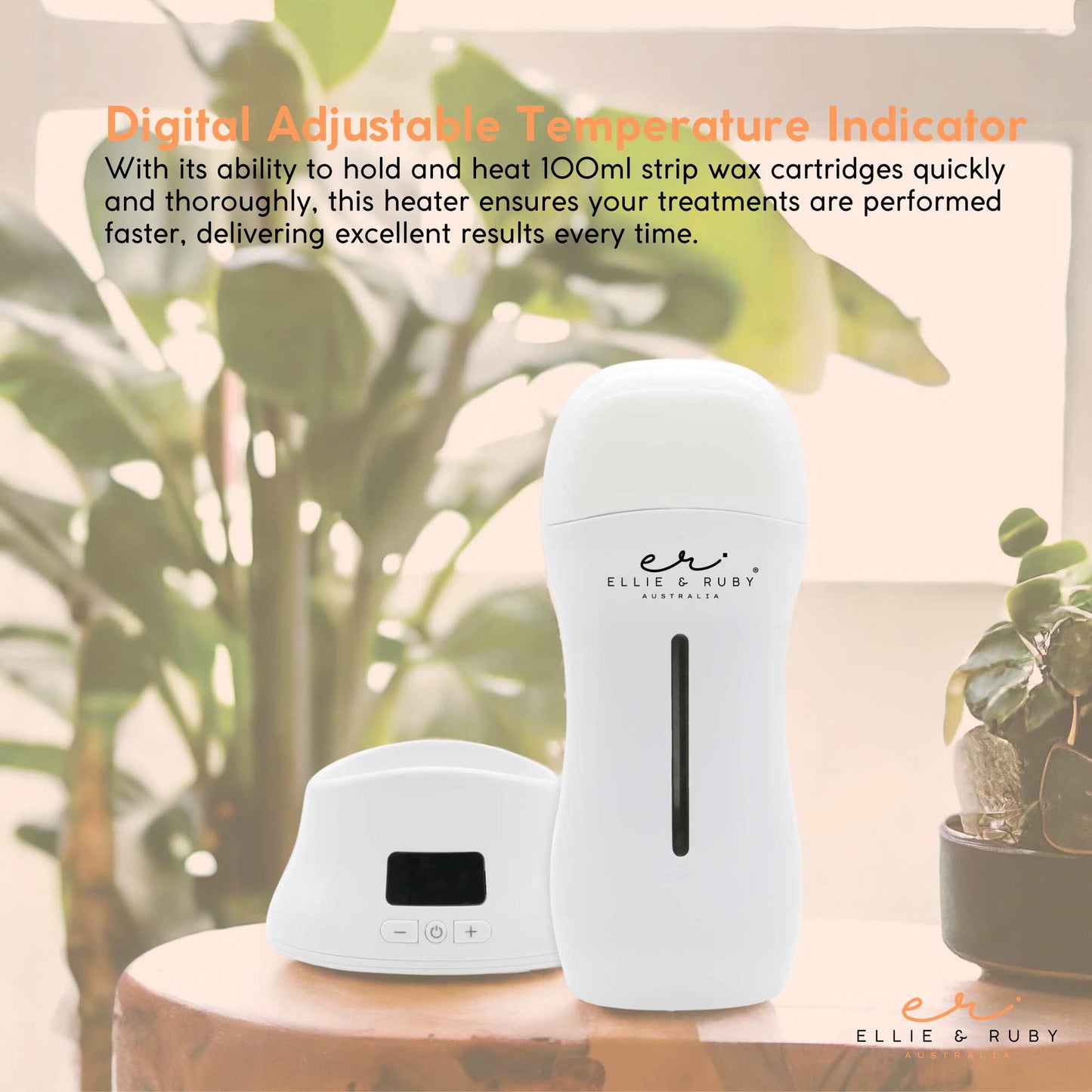 Ellie & Ruby 100ml Digital Wax Warmer + 100ml Aloe Vera Cartridge Pack-4