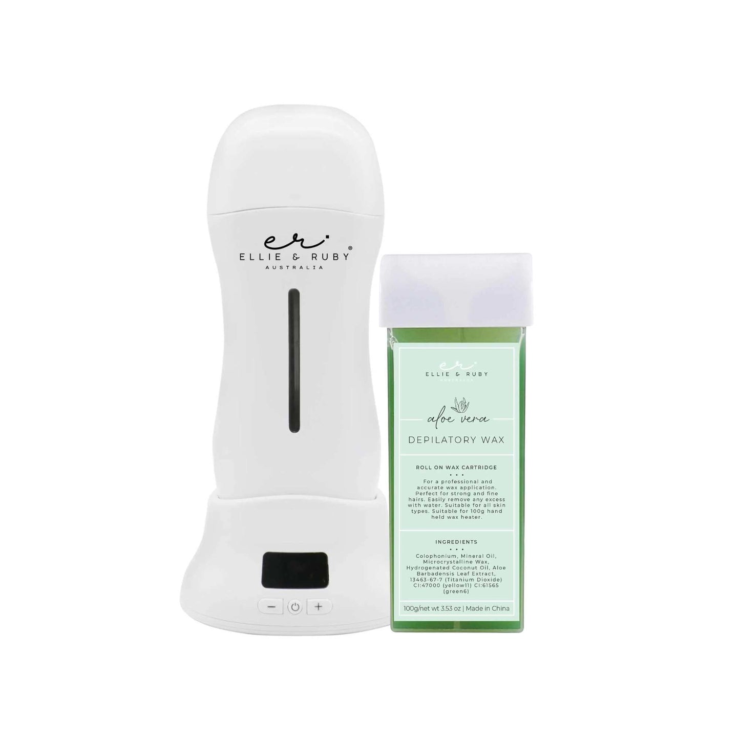 Ellie & Ruby 100ml Digital Wax Warmer + 100ml Aloe Vera Cartridge Pack-0